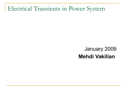 Electrical Transients in Power System January 2009 Mehdi Vakilian