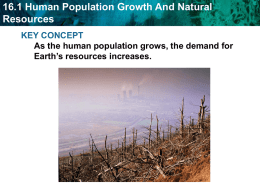 16.1 Human Population Growth And Natural Resources KEY CONCEPT