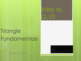 Intro to G.10 Triangle Fundamentals