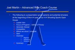 – Advanced Rifle Coach Course Joel Martin