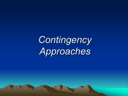 Contingency Approaches 1
