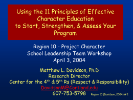 Using the 11 Principles of Effective Character Education Program