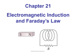 Chapter 21 Electromagnetic Induction and Faraday’s Law