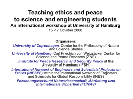 Teaching ethics and peace to science and engineering students