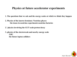 Physics at future accelerator experiments