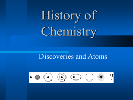 History of Chemistry Discoveries and Atoms