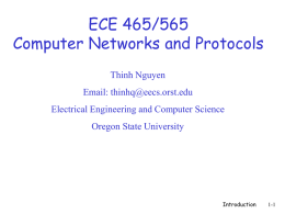 ECE 465/565 Computer Networks and Protocols