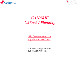 CANARIE CA*net 4 Planning