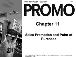 Chapter 11 Sales Promotion and Point of Purchase 11-1