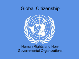 Global Citizenship Human Rights and Non- Governmental Organizations