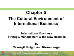 Chapter 5 The Cultural Environment of International Business