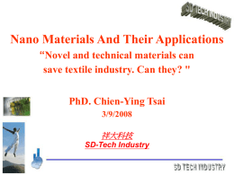 Nano Materials And Their Applications “Novel and technical materials can