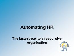 Automating HR The fastest way to a responsive organisation