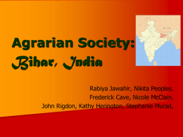 Bihar, India Agrarian Society: