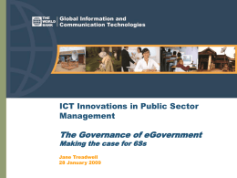 The Governance of eGovernment ICT Innovations in Public Sector Management