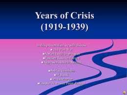 Years of Crisis (1919-1939)