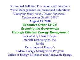 5th Annual Pollution Prevention and Hazardous Waste Management Conference and Exhibition: