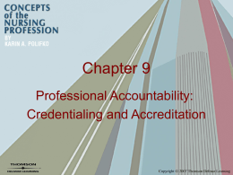 Chapter 9 Professional Accountability: Credentialing and Accreditation