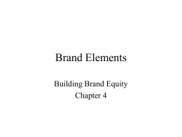 Brand Elements Building Brand Equity Chapter 4
