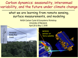 Carbon dynamics: seasonality, interannual variability, and the future under climate change