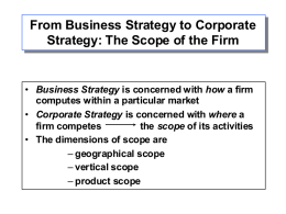 From Business Strategy to Corporate Strategy: The Scope of the Firm