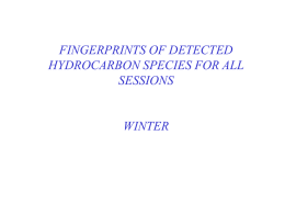 FINGERPRINTS OF DETECTED HYDROCARBON SPECIES FOR ALL SESSIONS WINTER