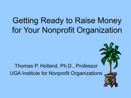 Getting Ready to Raise Money for Your Nonprofit Organization