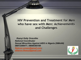 HIV Prevention and Treatment for Men and Challenges