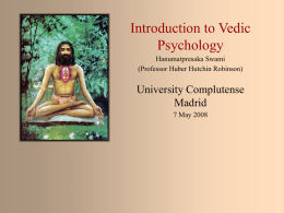 Introduction to Vedic Psychology University Complutense Madrid