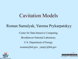 Cavitation Models Roman Samulyak, Yarema Prykarpatskyy