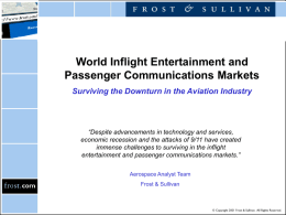 World Inflight Entertainment and Passenger Communications Markets