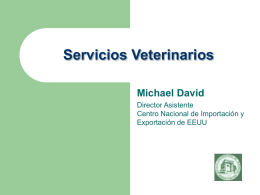 Servicios Veterinarios Michael David Director Asistente Centro Nacional de Importación y