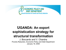 U GANDA: An export sophistication strategy for structural transformation