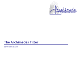 The Archimedes Filter John R Gilleland
