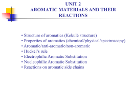 UNIT 2 AROMATIC MATERIALS AND THEIR REACTIONS
