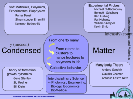 Experimental Probes Soft Materials, Polymers, Experimental Biophysics Na