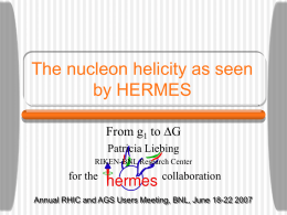 The nucleon helicity as seen by HERMES From g to