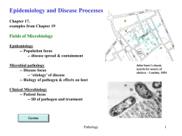 Epidemiology and Disease Processes Fields of Microbiology