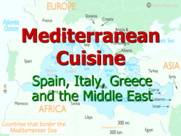 Mediterranean Cuisine Spain, Italy, Greece and the Middle East