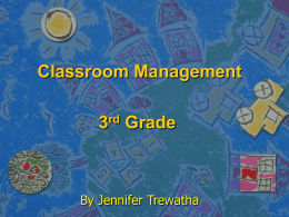 Classroom Management 3 Grade By Jennifer Trewatha