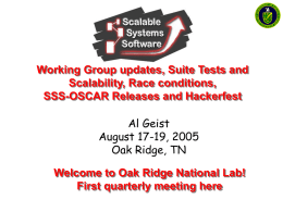 Working Group updates, Suite Tests and Scalability, Race conditions,