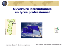 Ouverture internationale en lycée professionnel 1 Attestation &#34;Europro&#34; - Sections européennes