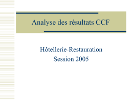 Analyse des résultats CCF Hôtellerie-Restauration Session 2005