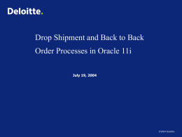 Drop Shipment and Back to Back Order Processes in Oracle 11i