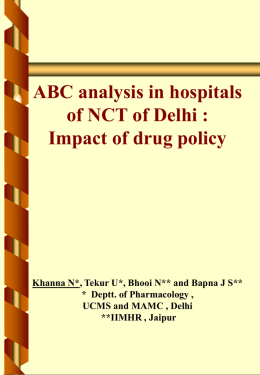 ABC analysis in hospitals of NCT of Delhi :
