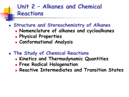Unit 2 – Alkanes and Chemical Reactions