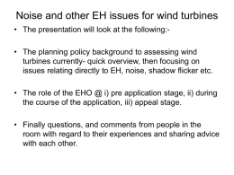Noise and other EH issues for wind turbines