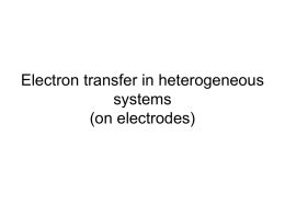 Electron transfer in heterogeneous systems (on electrodes)