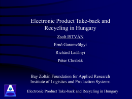 Electronic Product Take-back and Recycling in Hungary