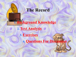 The Record Background Knowledge Text Analysis Exercises